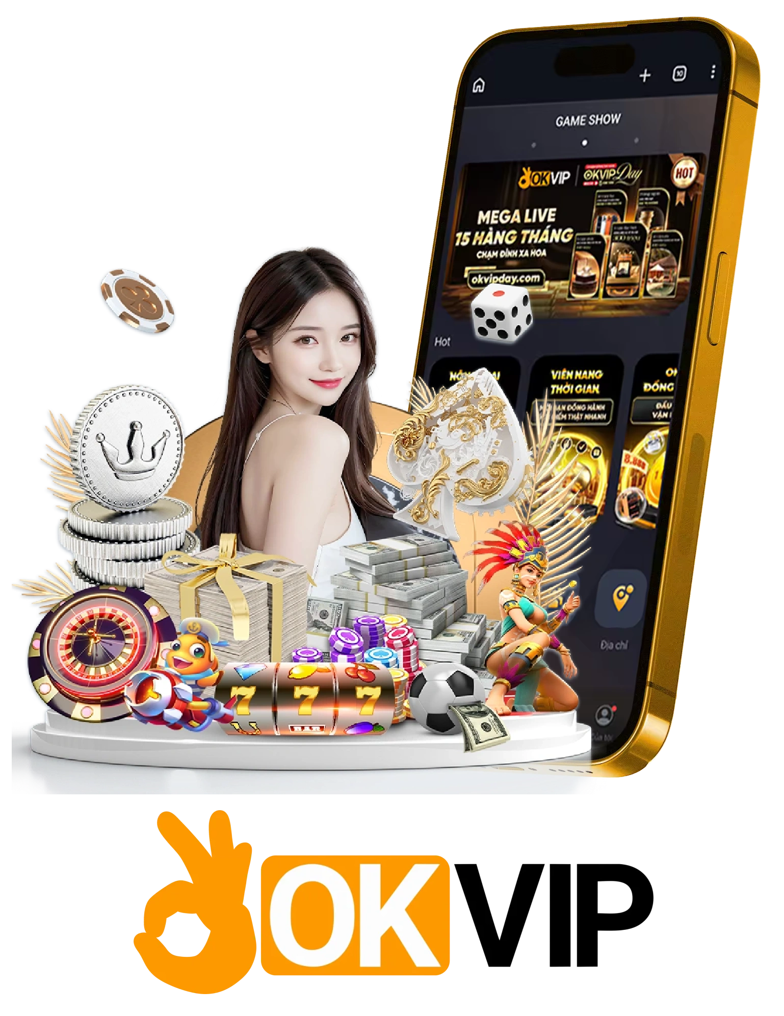 Ứng dụng Okvip để theo dõi kho trò chơi trên di động